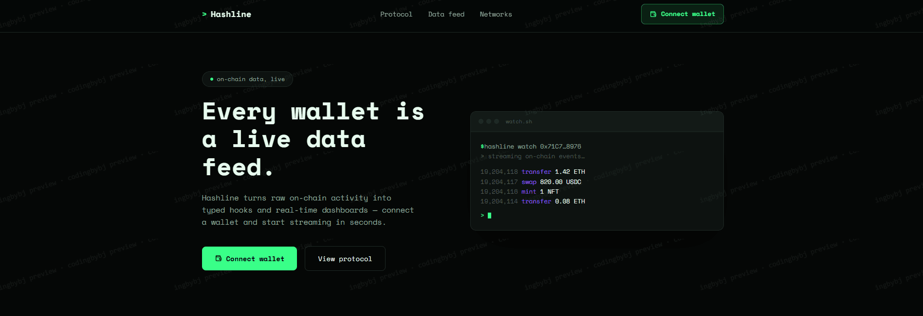 Chainfront template preview
